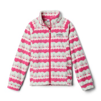 Columbia Jas Meisjes, Benton Springs II Printed Fleece Roze Strepen, 84QSXHUVN